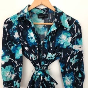 Floral Blue Blouse